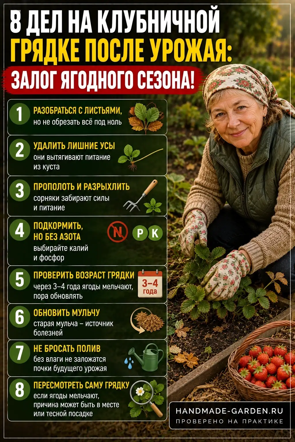 с прополкой полезно неглубоко разрыхлить почву между кустами: это улучшает доступ воздуха к корням и облегчает последующий полив