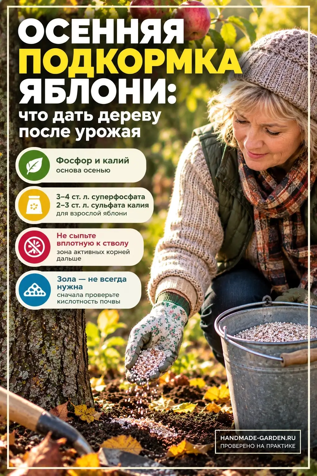 Осенняя подкормка яблони