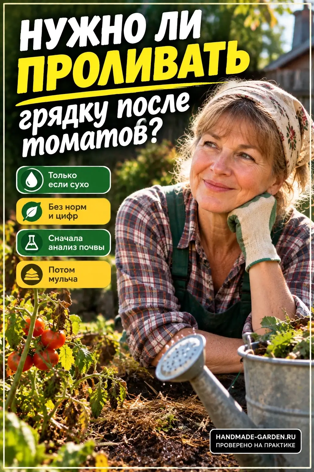 Нужно ли проливать грядку после уборки томатов