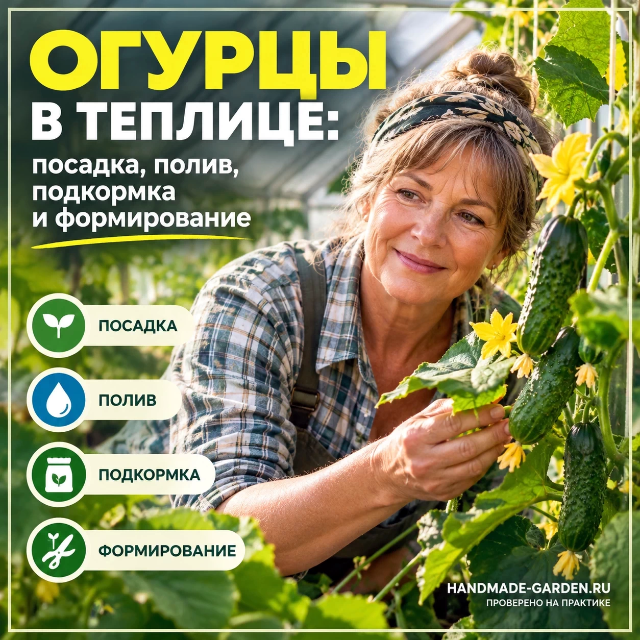Огурцы в теплице: посадка, полив, подкормка и формирование