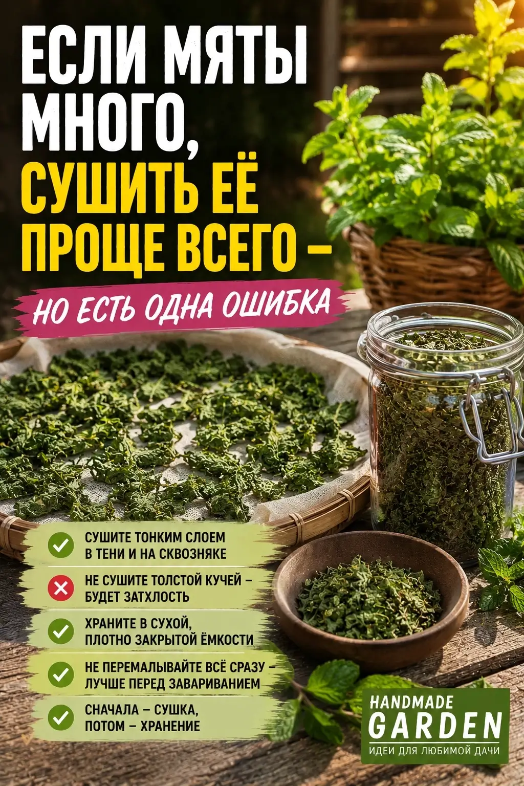 Сушка мяты