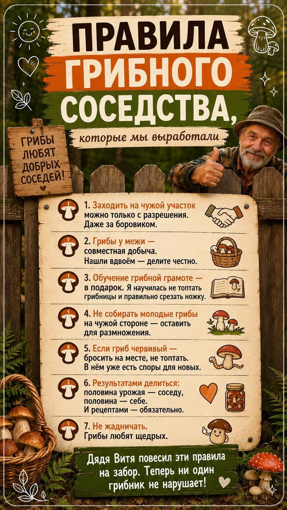 Правила грибного соседства
