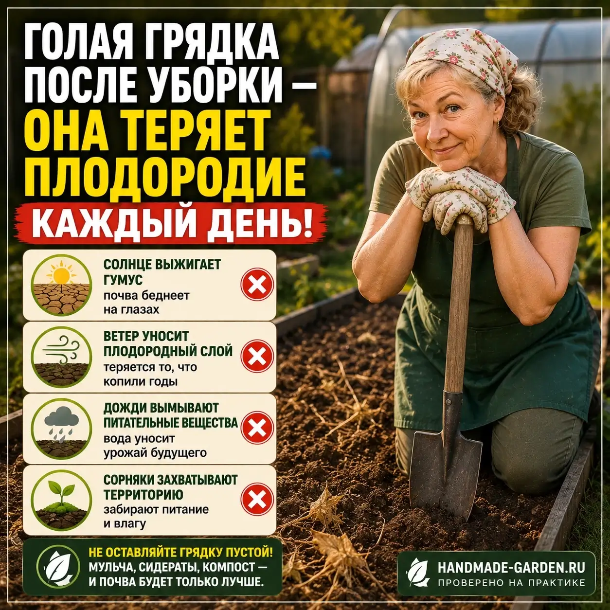 Пока вы думаете, что грядка отдыхает, она теряет плодородие
