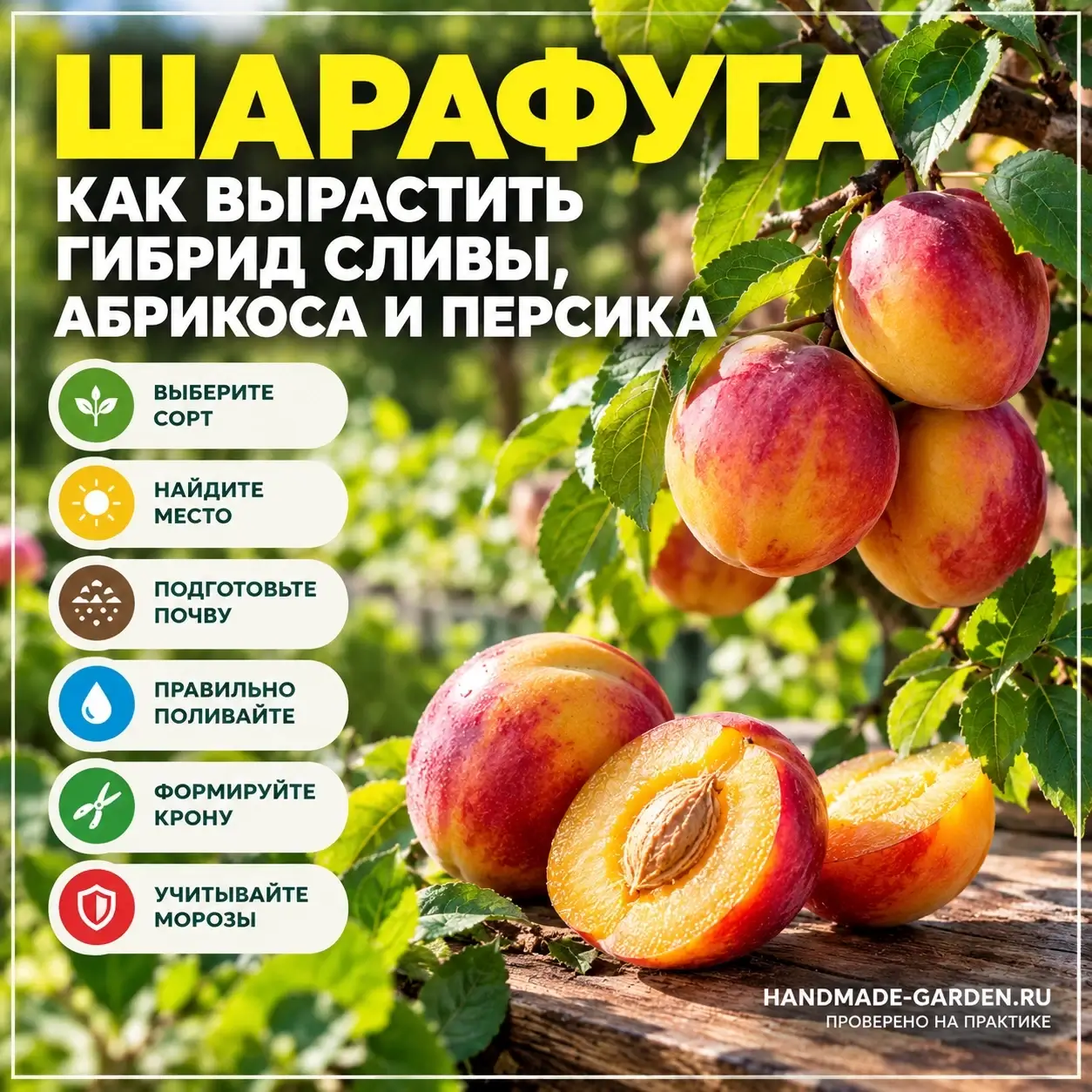 Шарафуга: как вырастить гибрид сливы, абрикоса и персика и сберечь его в первую зиму