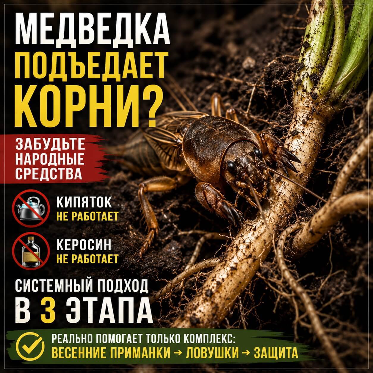 Комплексный подход, который избавит от медведки