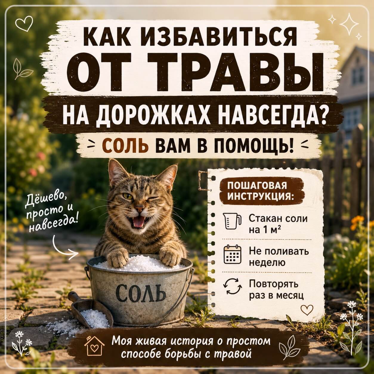 Мой чек-лист &laquo;Чистые дорожки без травы за копейки&raquo;