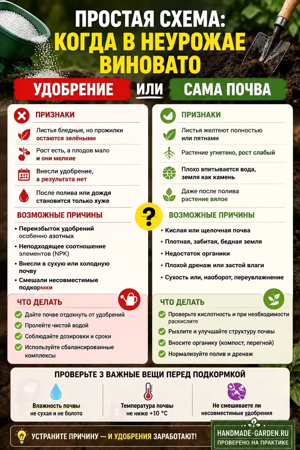 Простая схема: кто виноват &mdash; удобрение или почва