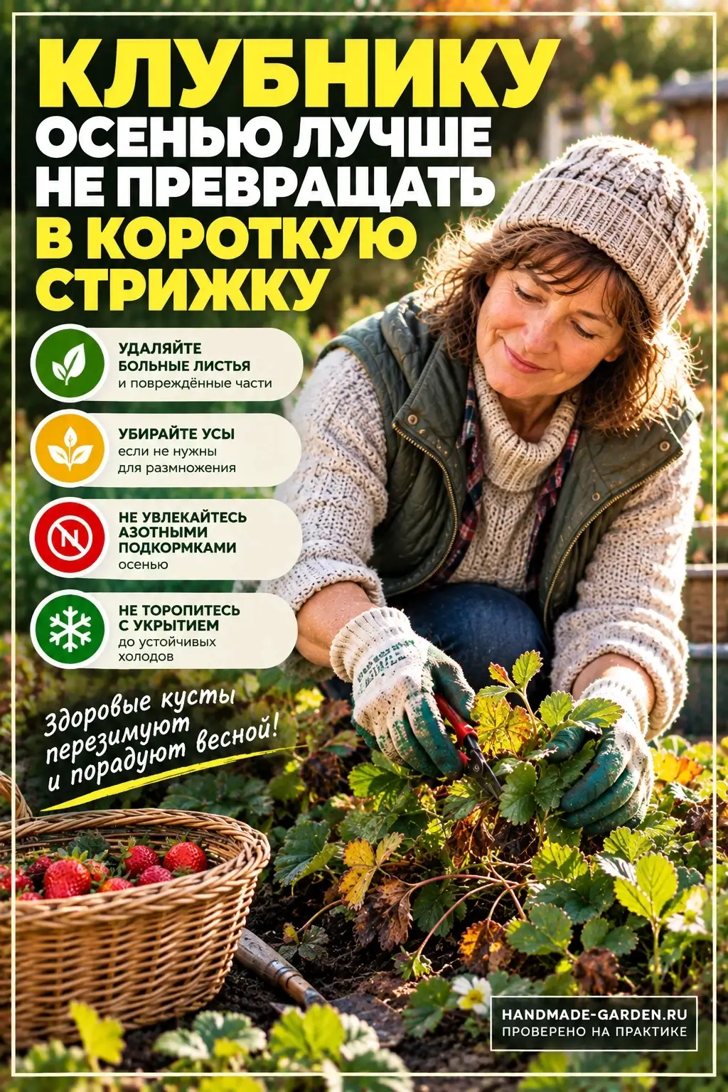 Подготовка грядок клубники к зиме