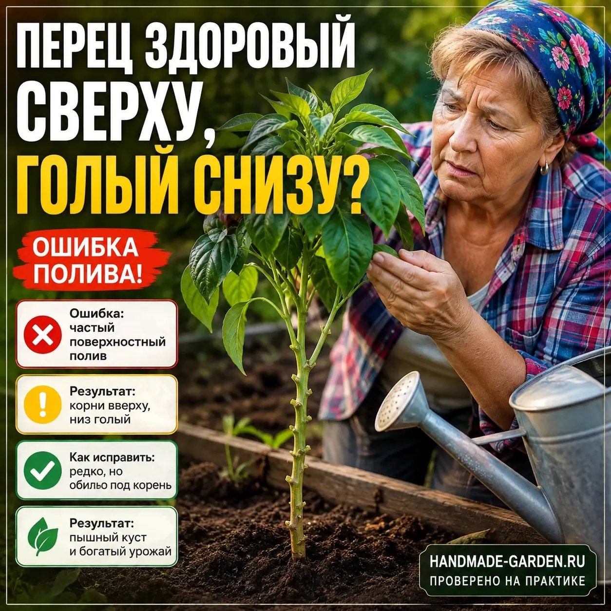 Почему ваши перцы голые снизу? Одна ошибка в поливе, которую совершают 90% дачников