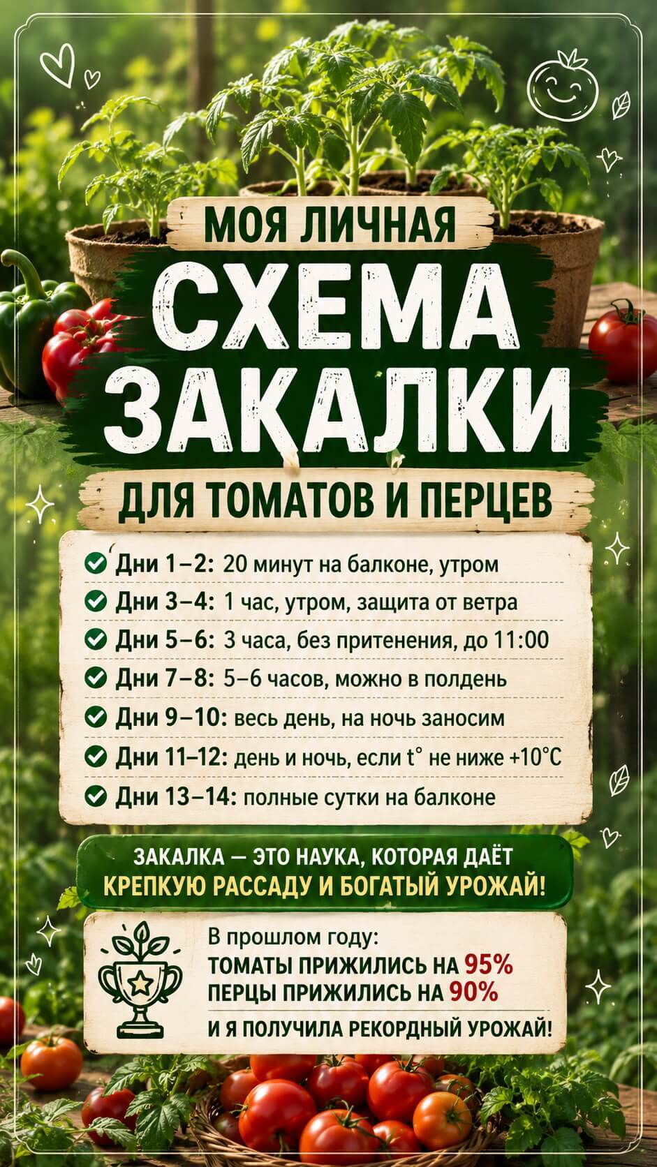 схема закалки для томатов и перцев