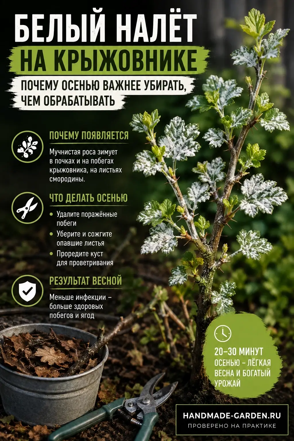 Белый налет на крыжовнике