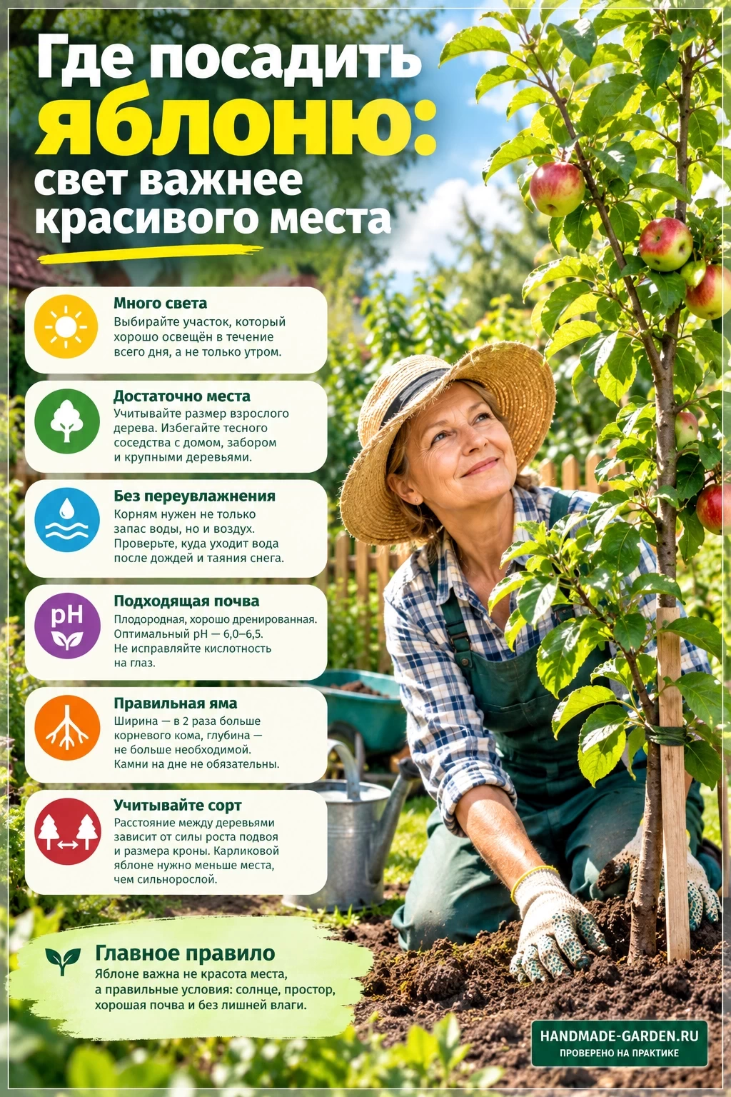 Где посадить яблоню