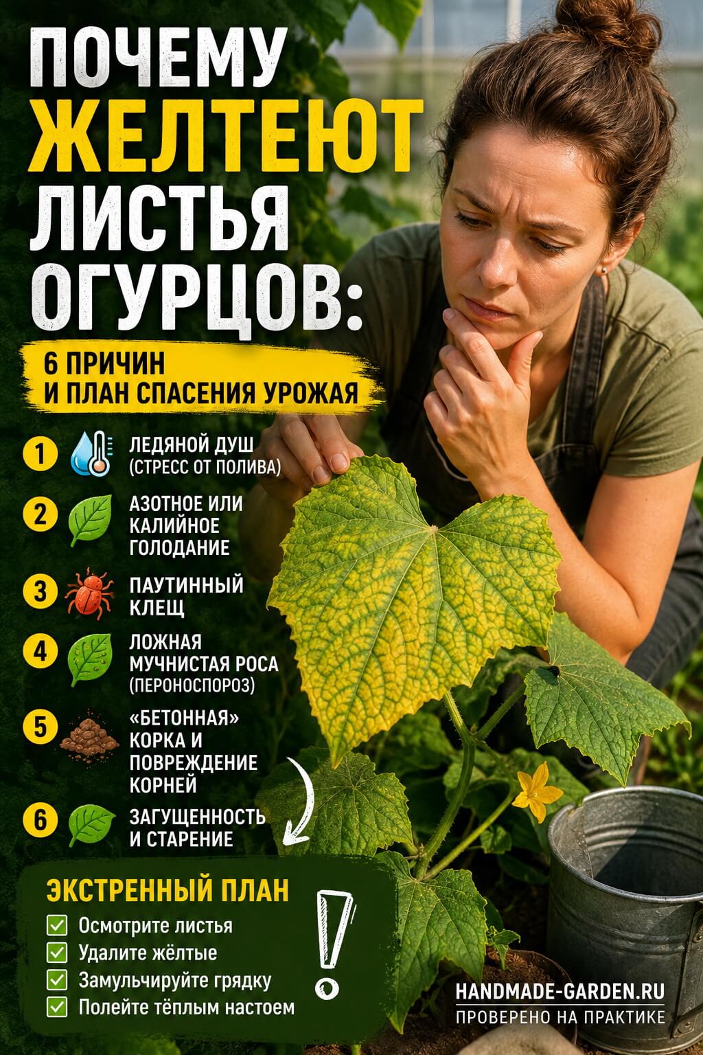 чек-лист здоровья огуречного листа