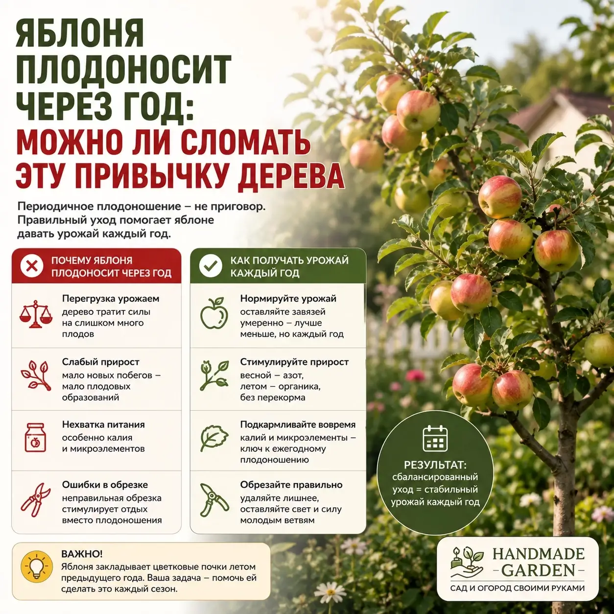 Яблоня живёт по своим внутренним часам