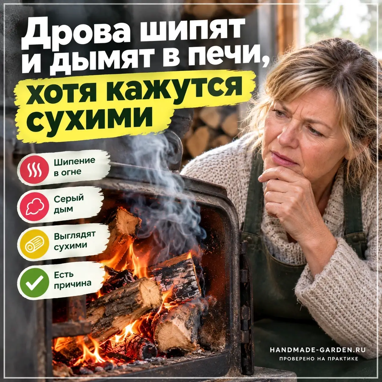Дрова шипят и дымят вместо того, чтобы гореть?