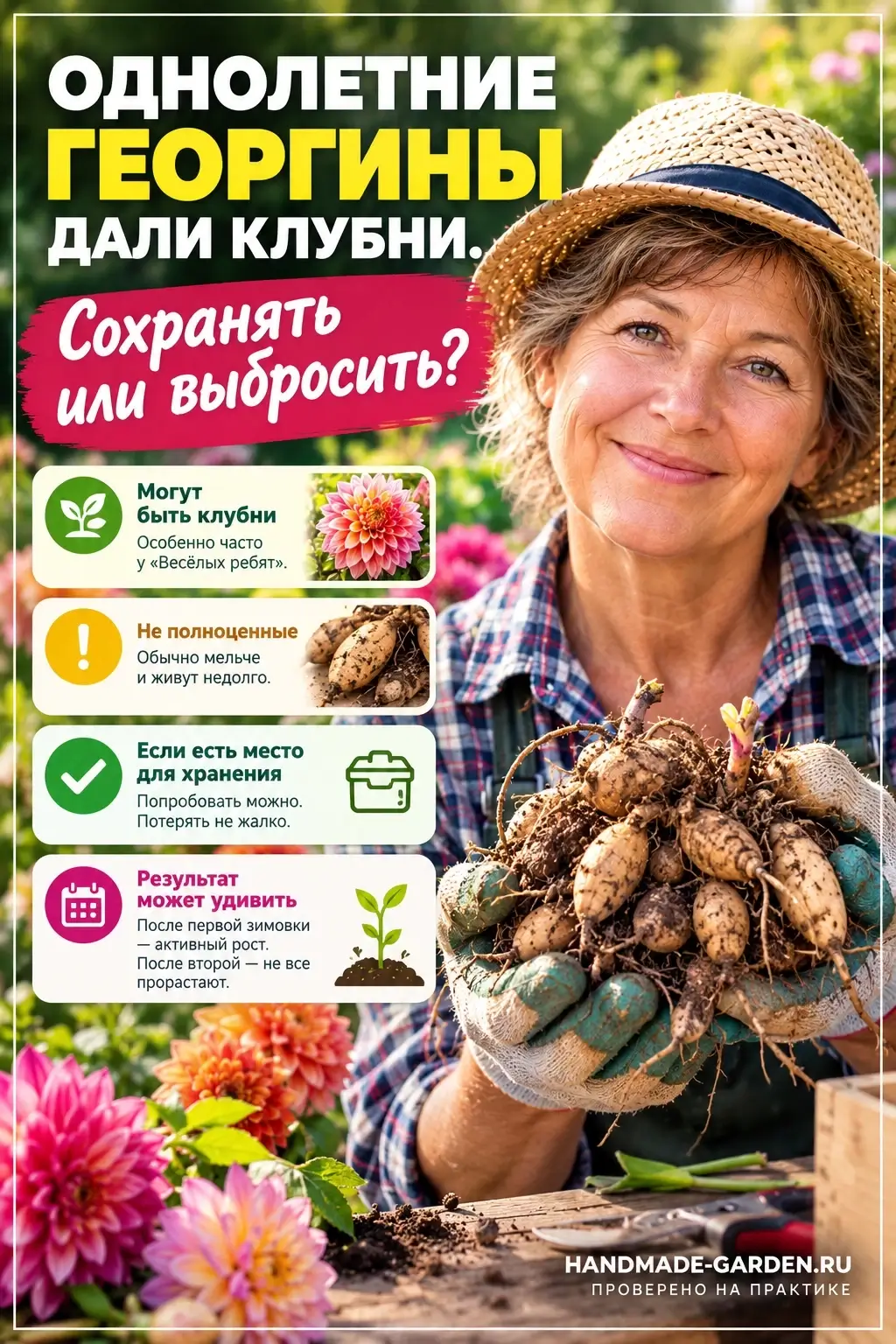 Однолетние георгины дали клубни. Сохранять или выбросить?