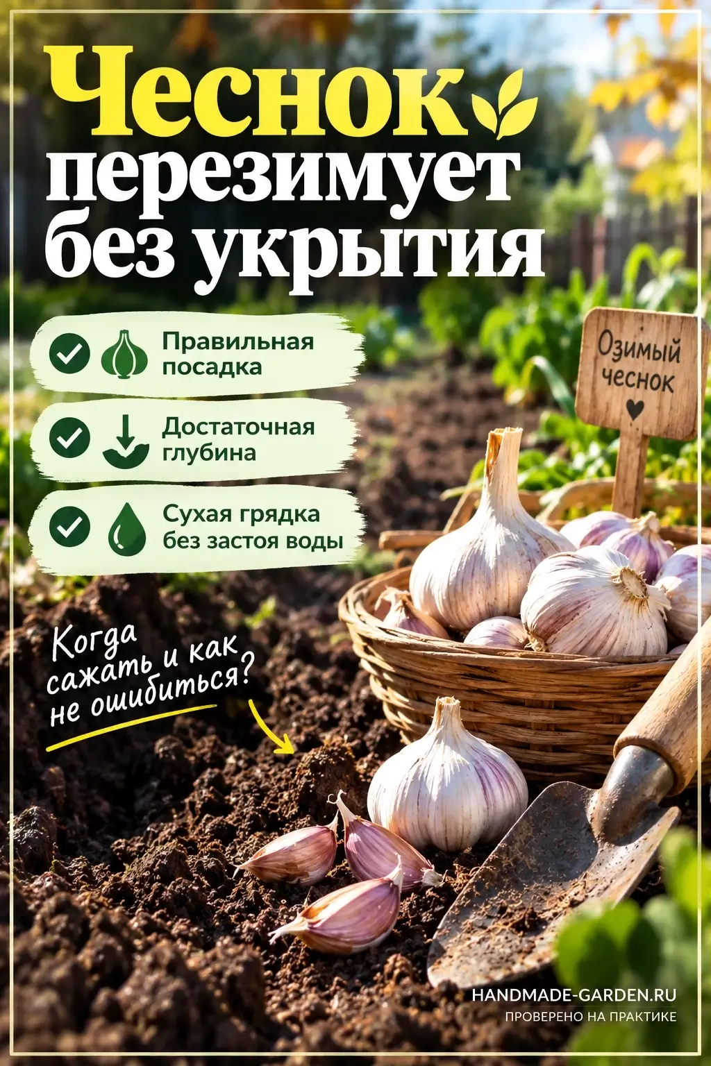 Чеснок перезимует без укрытия