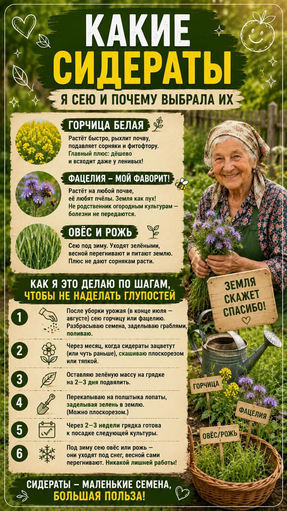 Какие сидераты я сею