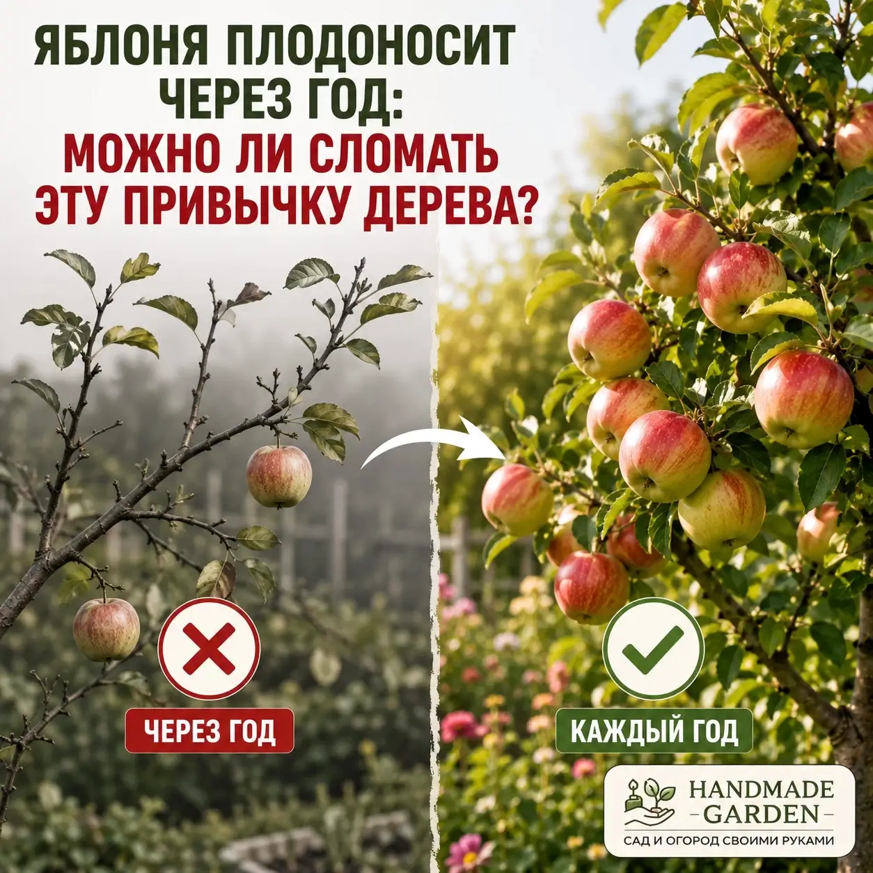 Яблоня плодоносит через год: можно ли сломать эту привычку дерева