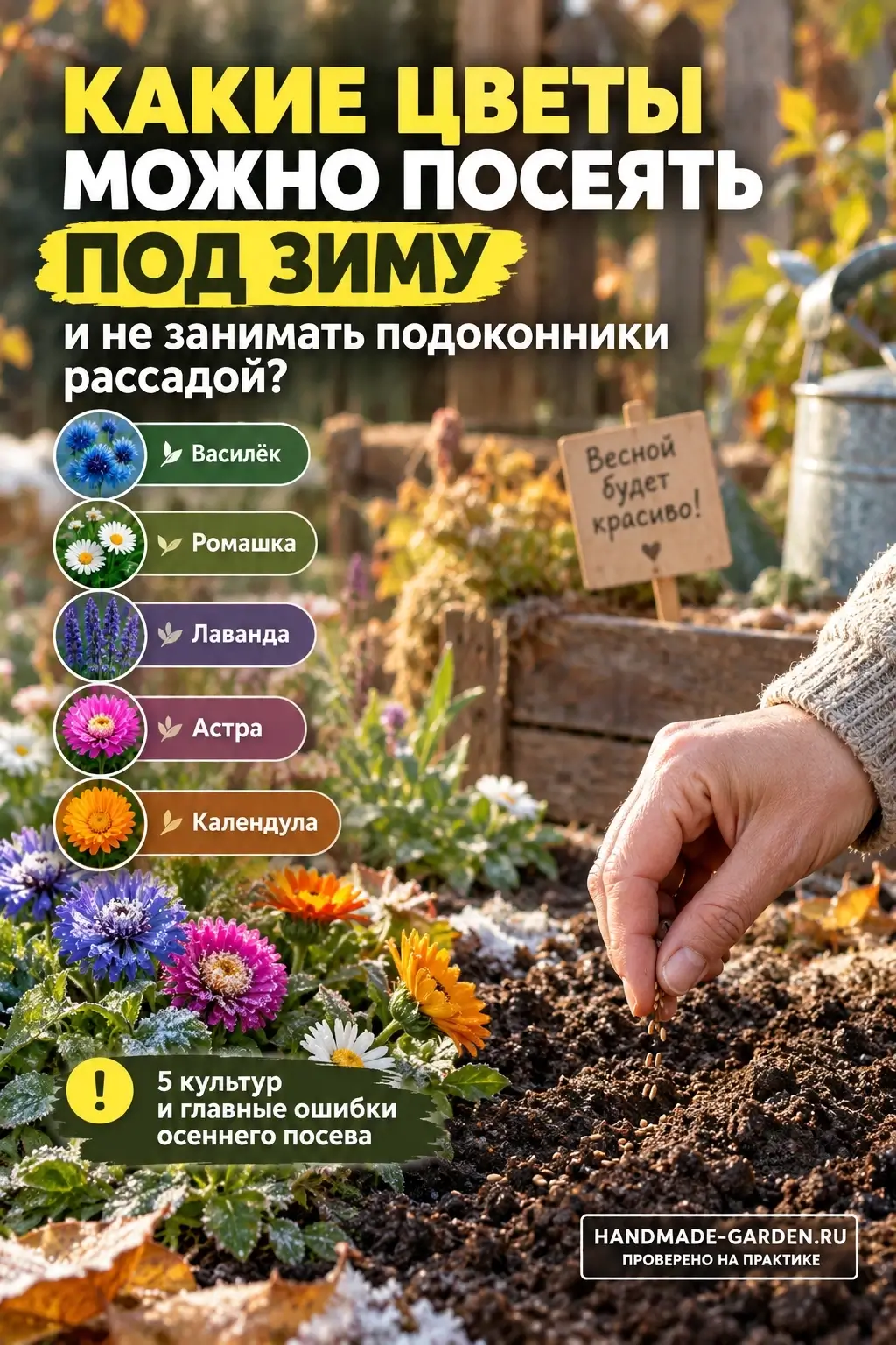 Какие цветы можно посеять под зиму
