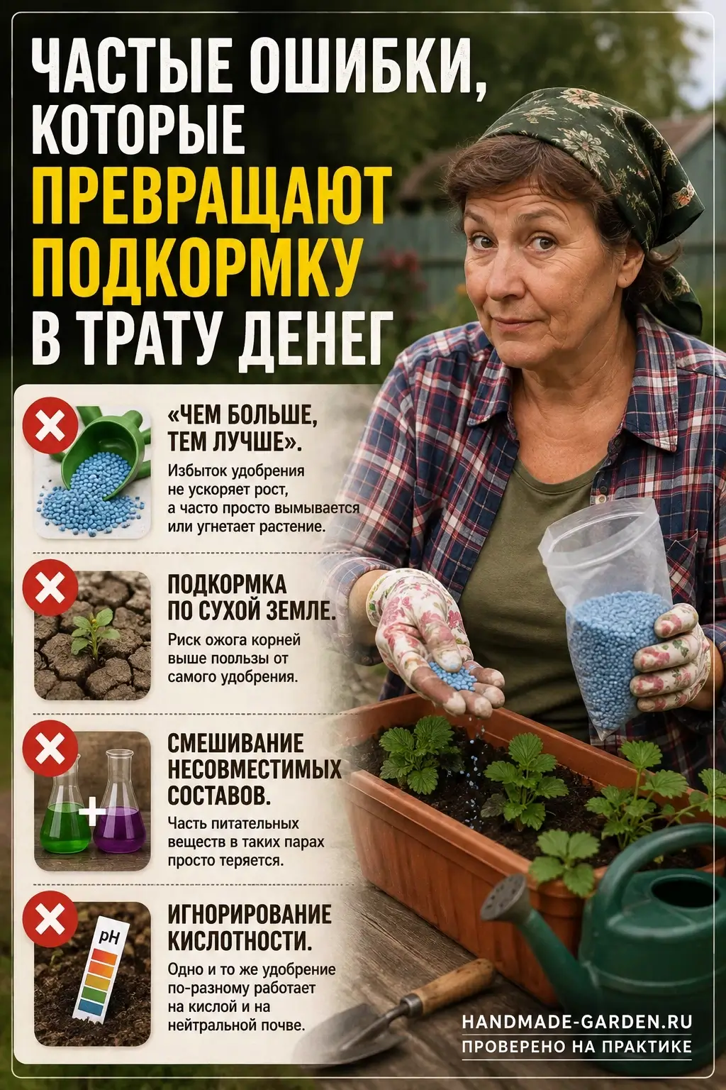 Частые ошибки, которые превращают подкормку в трату денег