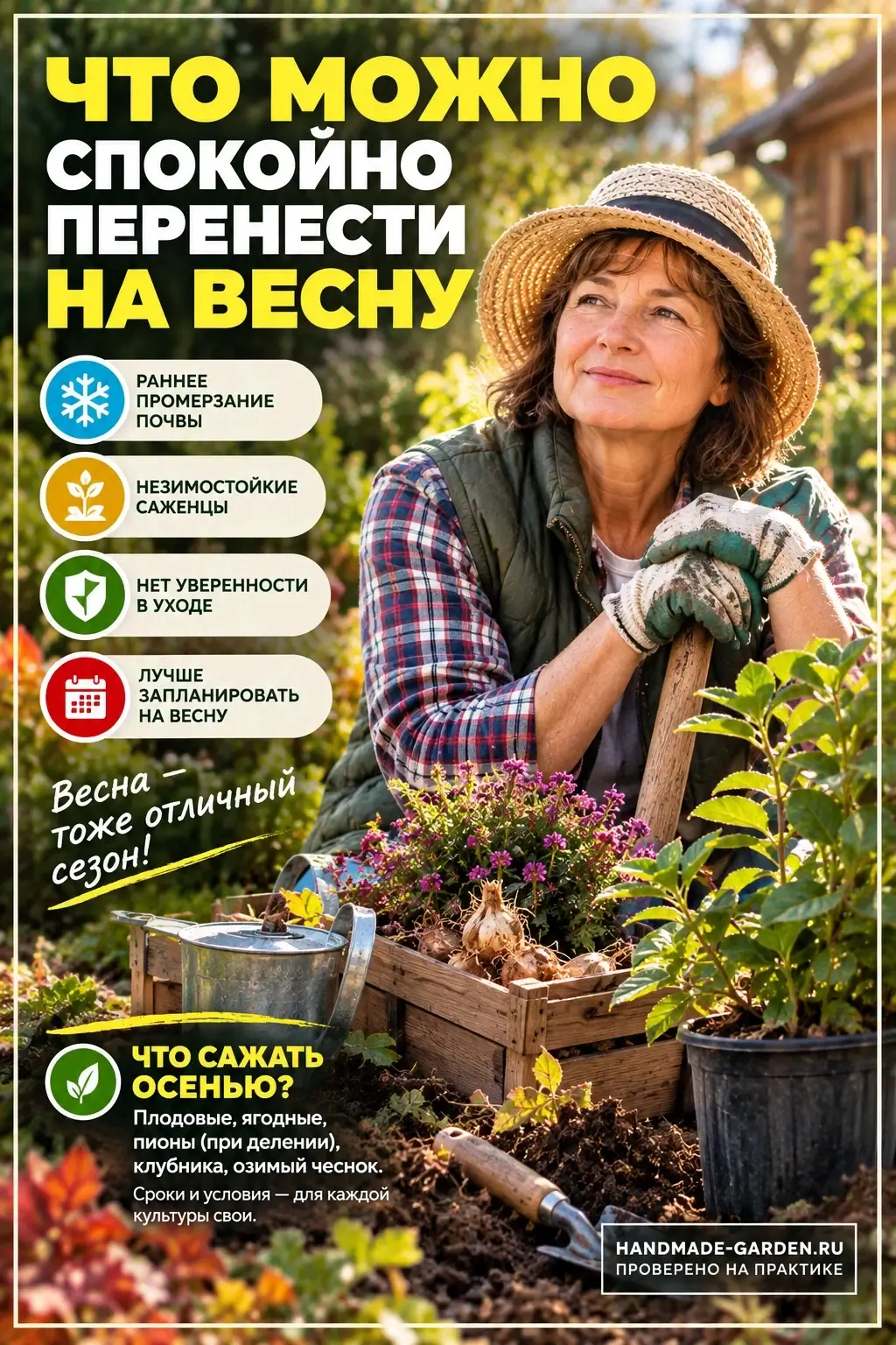 Некоторые садовые работы можно перенести до весны