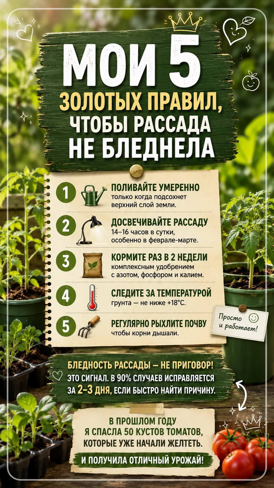 Когда я вижу бледную рассаду, я действую так