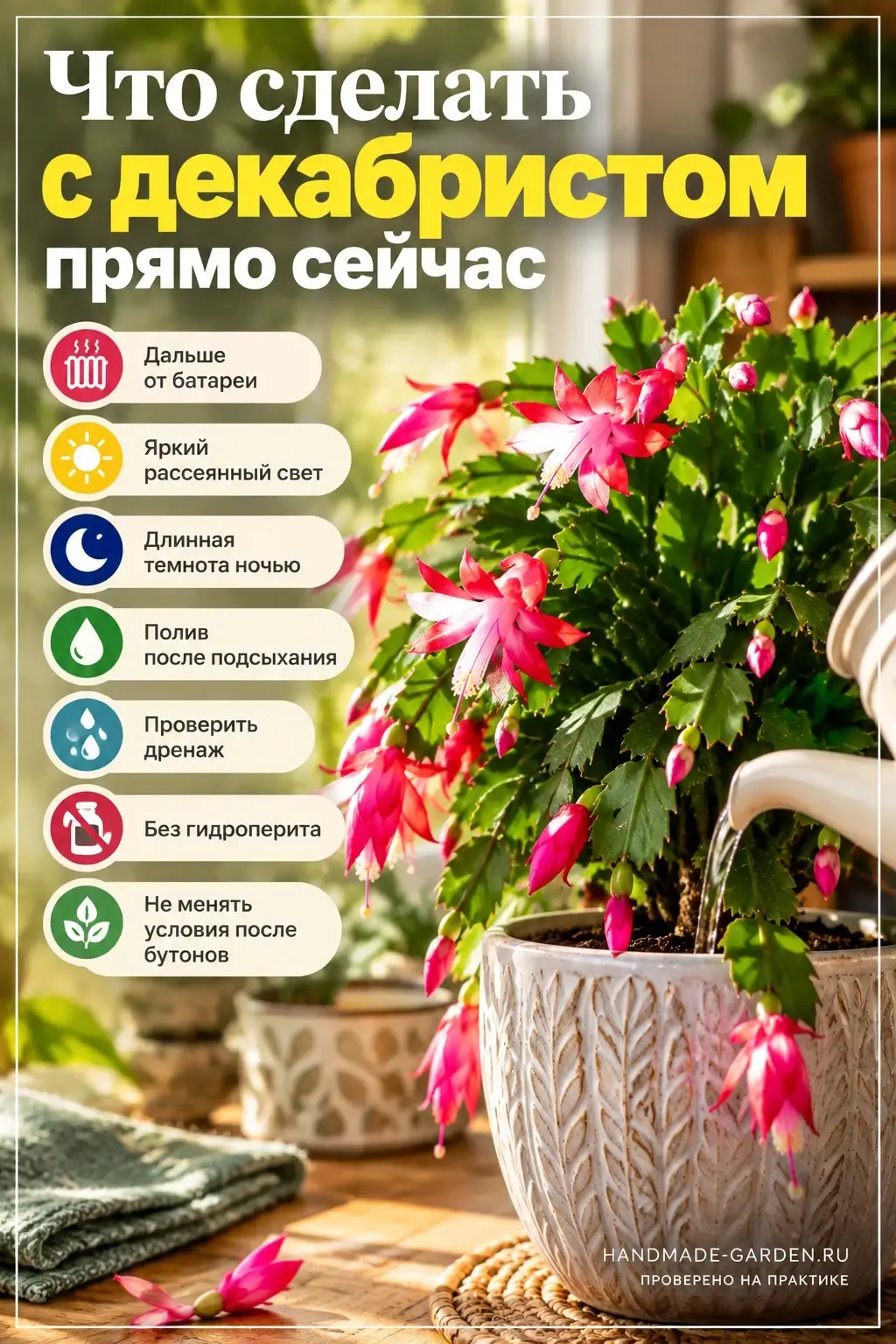 Что нужно декабристу в октябре для будущего цветения