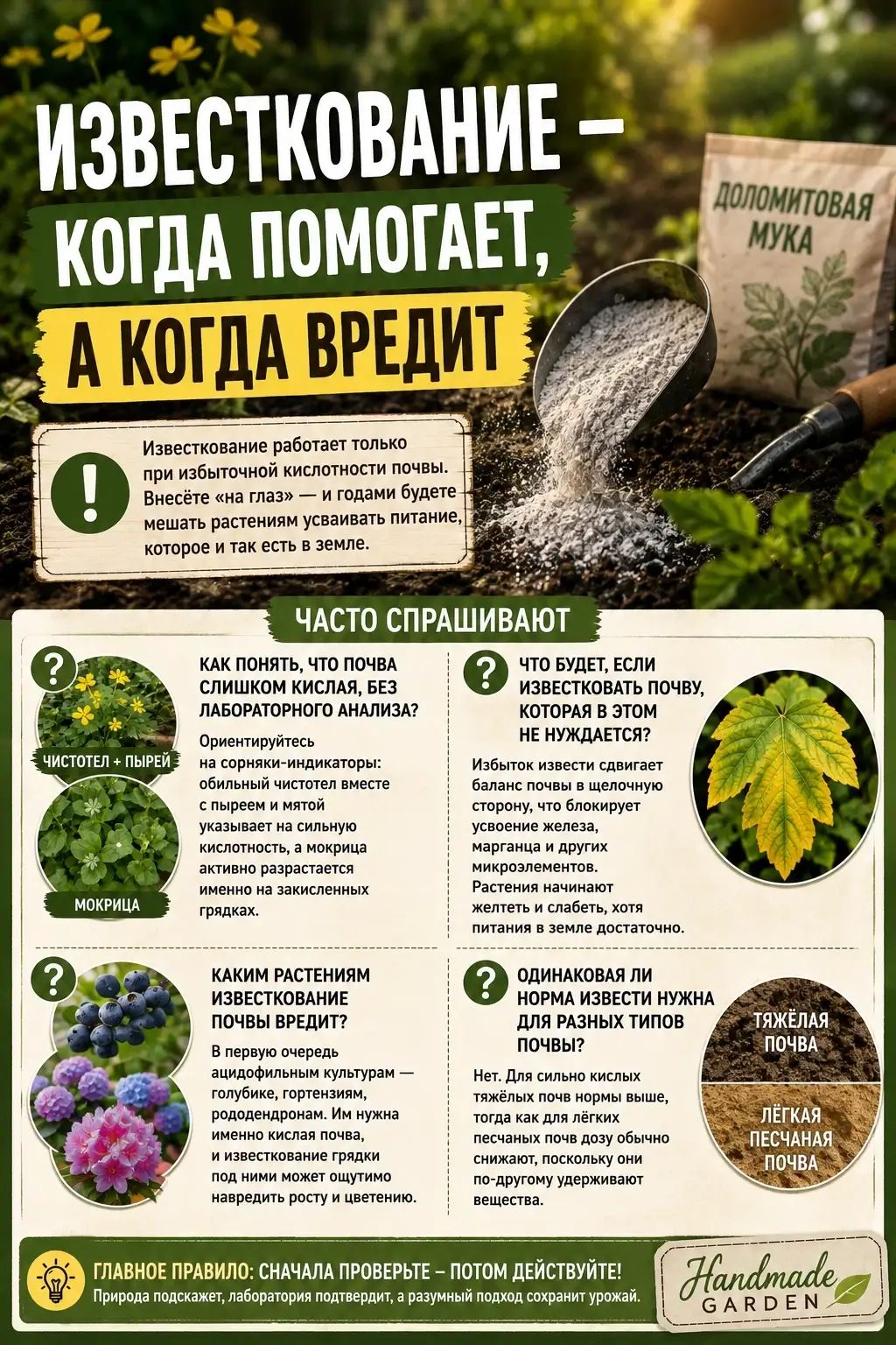 Когда требуется известкование почвы