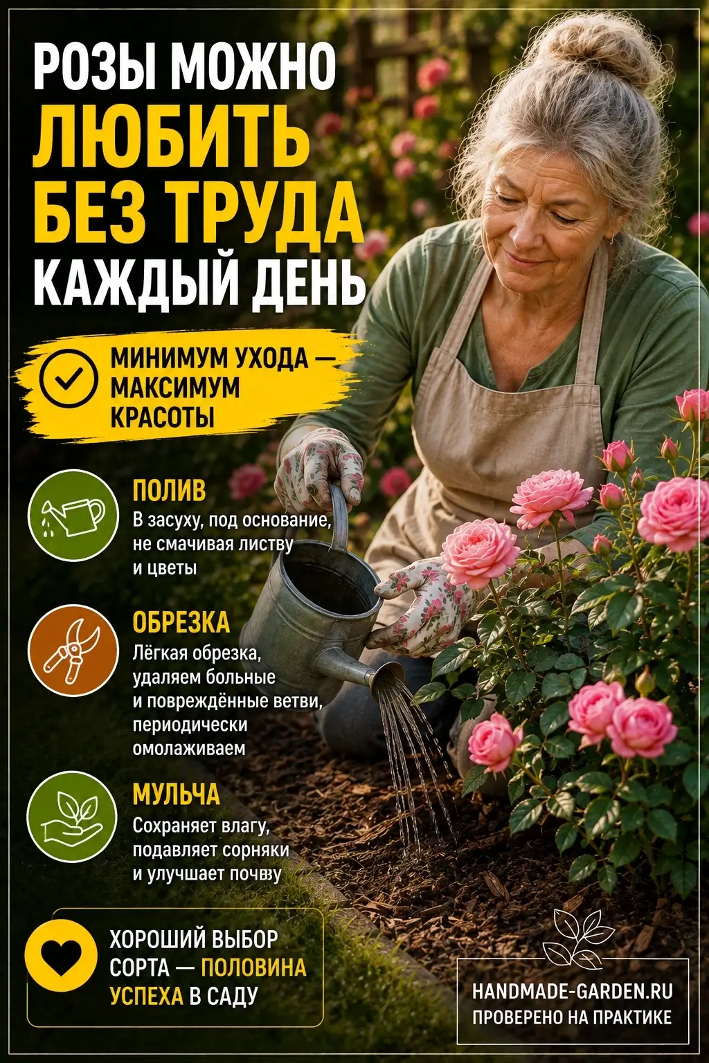 Какие розы меньше всего требуют внимания