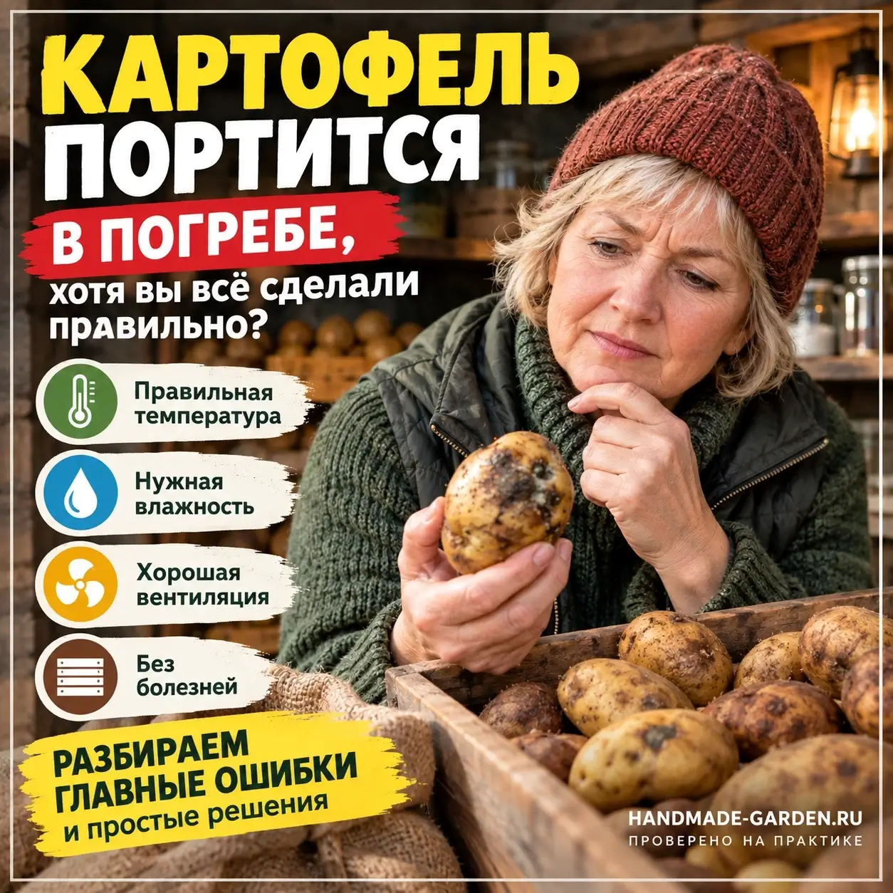 Картофель портится в погребе, хотя вы всё сделали правильно