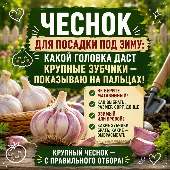 Чеснок для осенней посадки под зиму: какой головка даст крупные зубчики