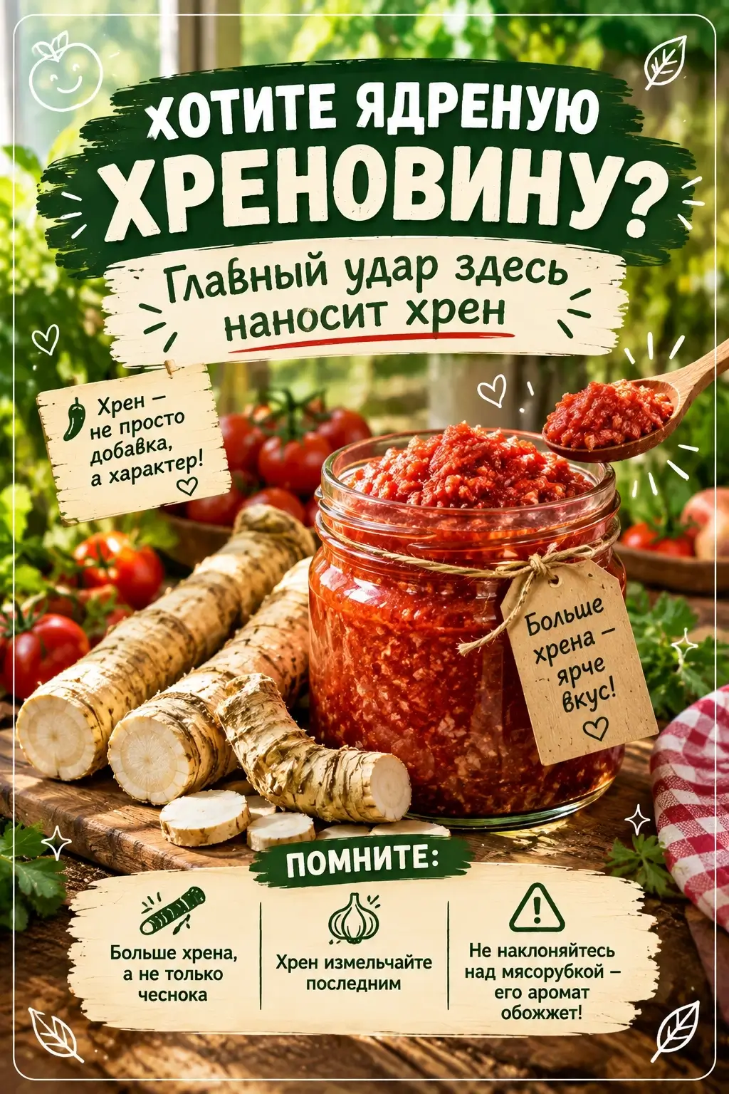 Хотите ядреную хреновину? Главный удар здесь наносит хрен