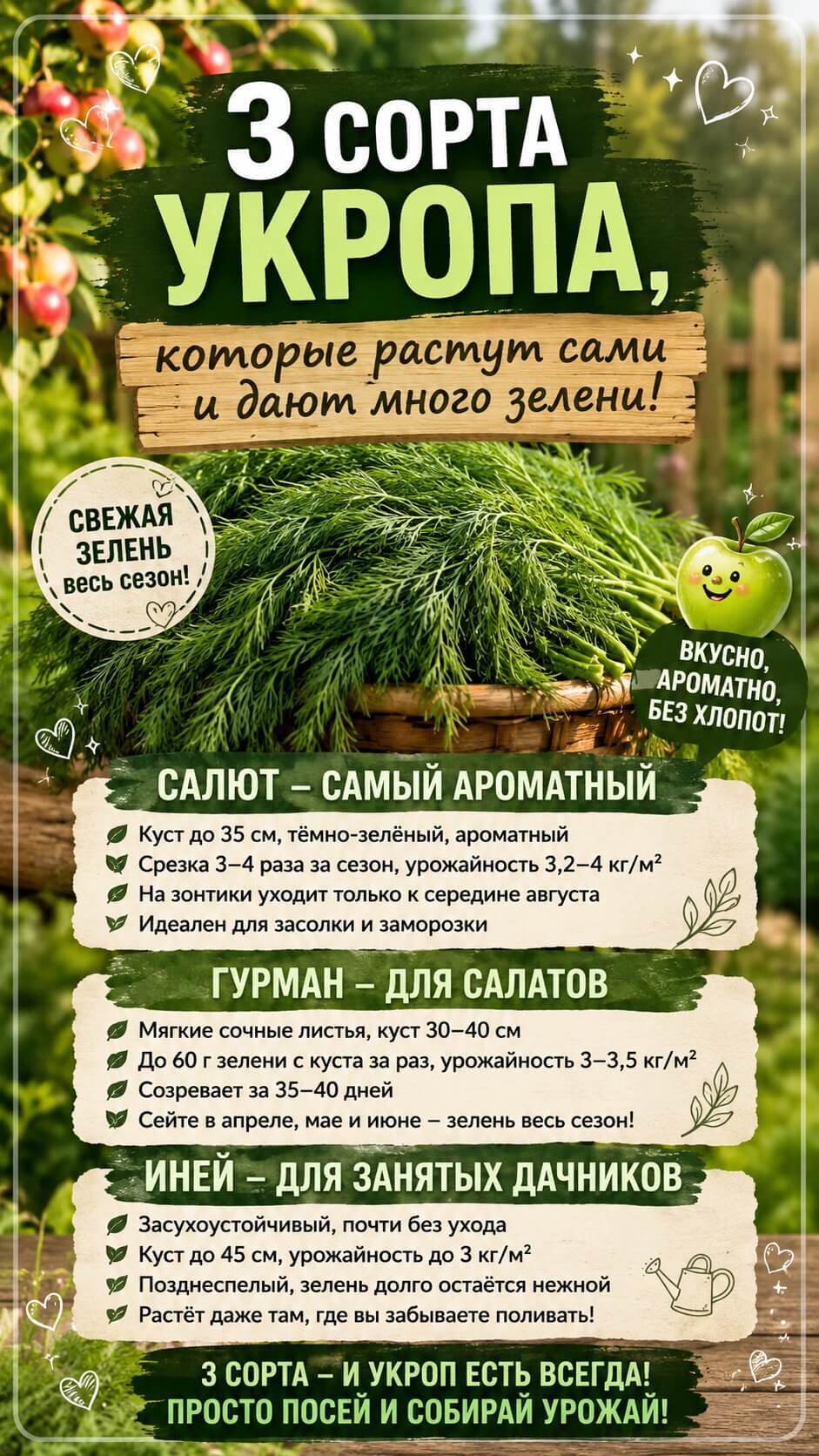 3 сорта лучшего кустового укропа