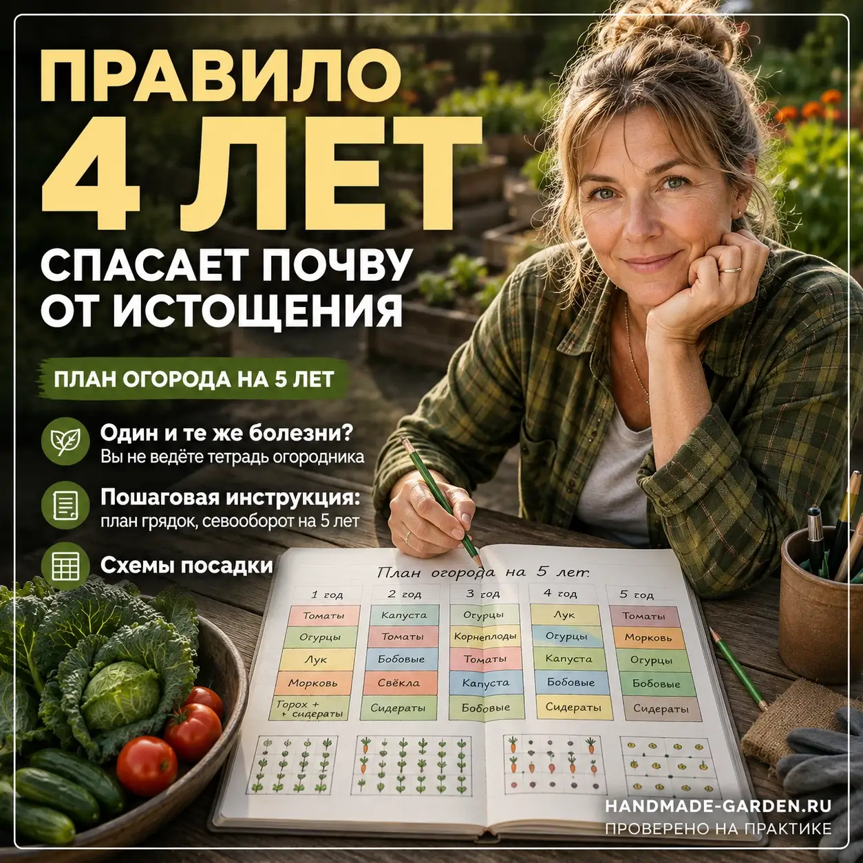 Правило 4 лет, которое спасает почву от истощения. План огорода на 5 лет