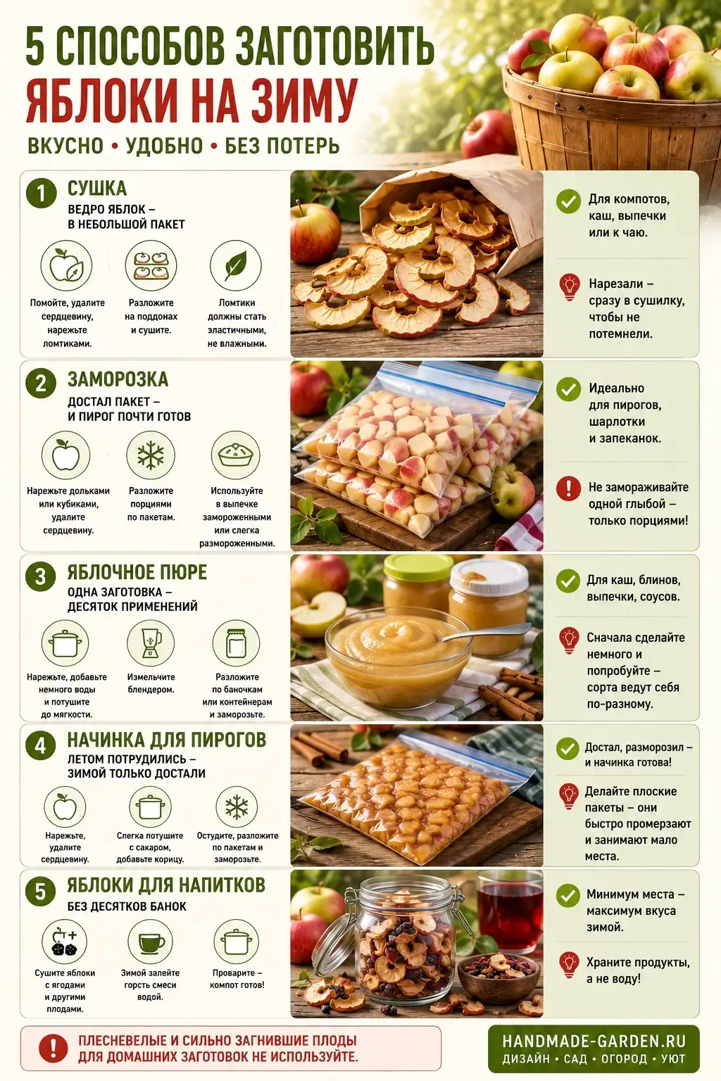 Способы заготовок яблок