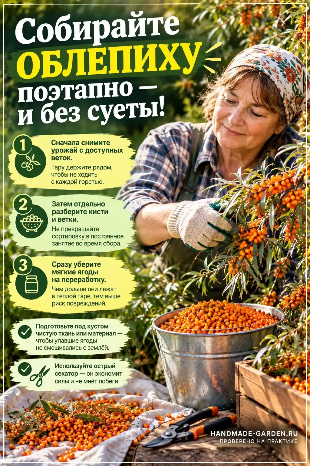 Как облепиха собирается легче