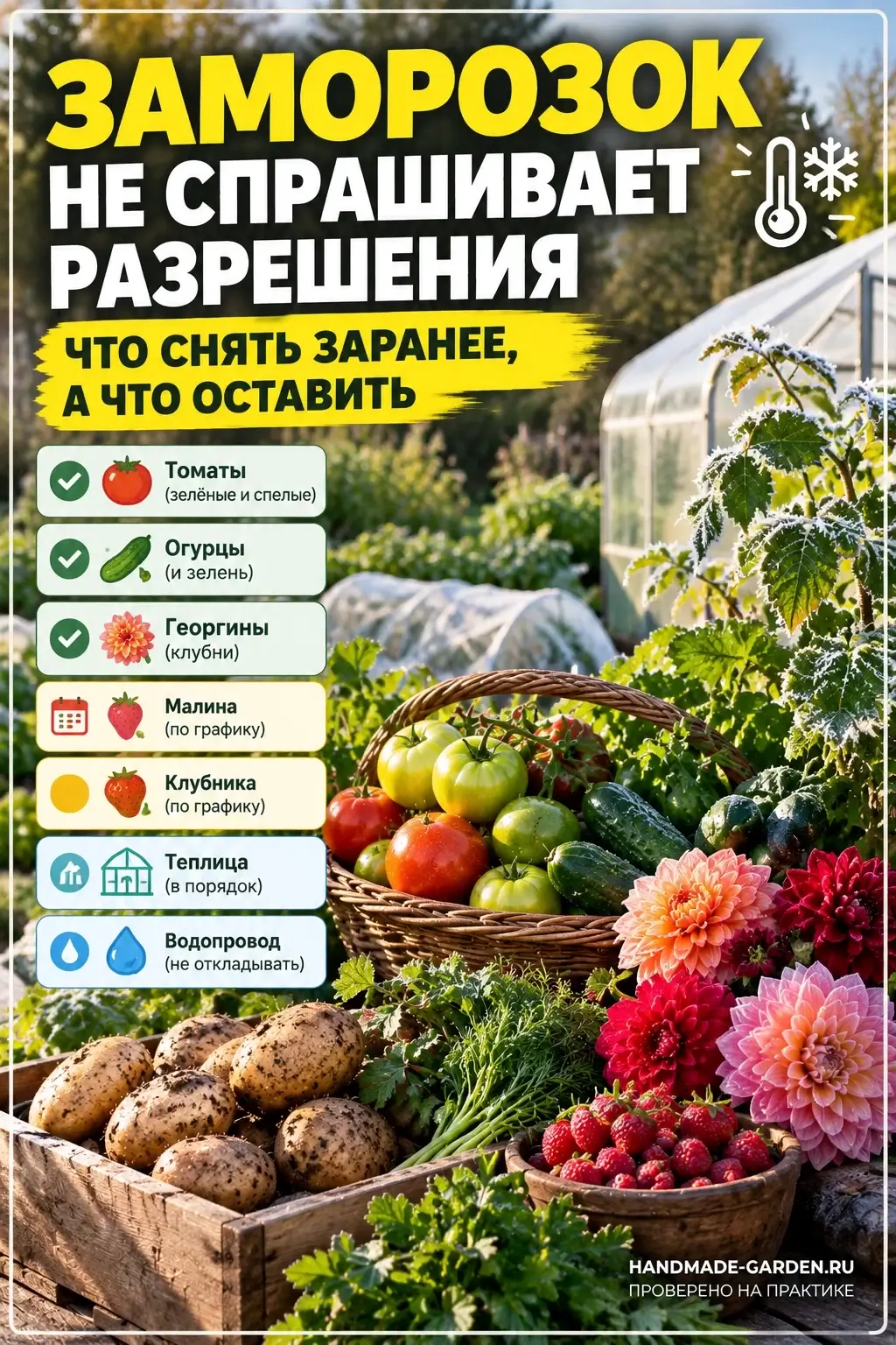 Первый заморозок губит овощи на грядках