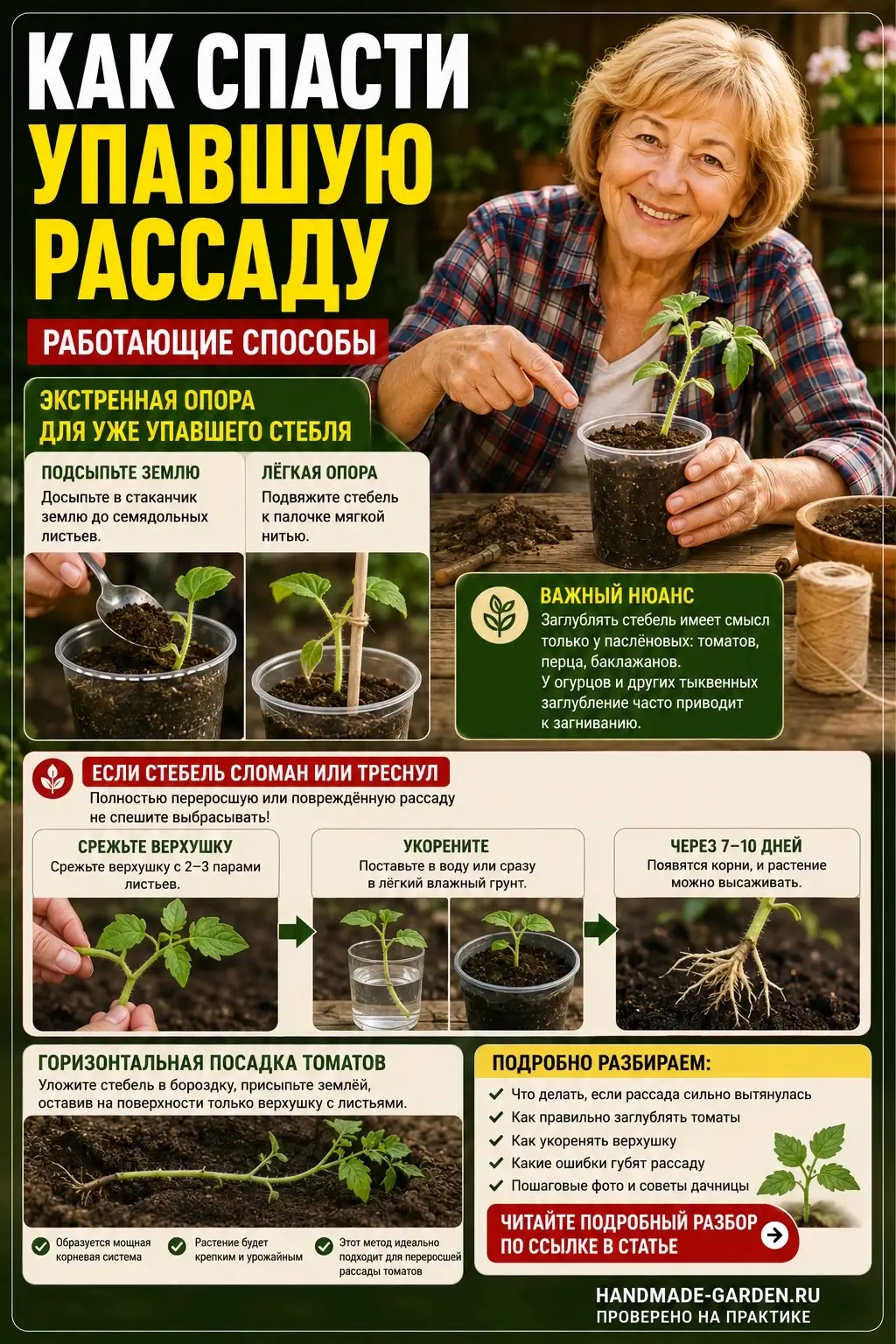 Как спасти упавшую рассаду