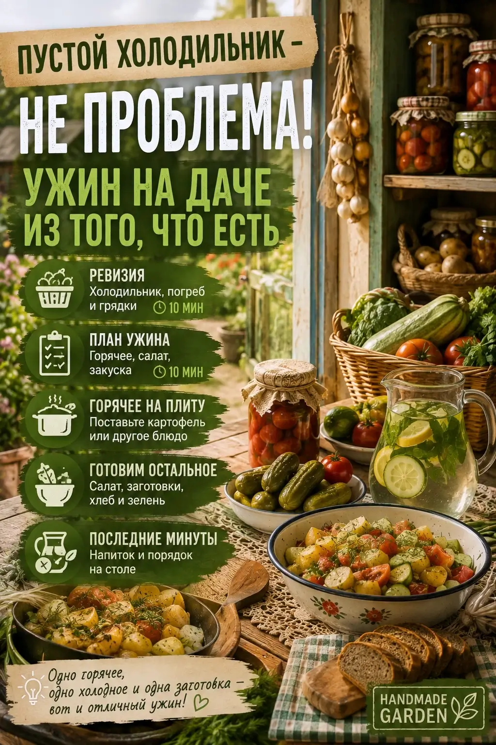 Что приготовить из дачных запасов, когда гости
