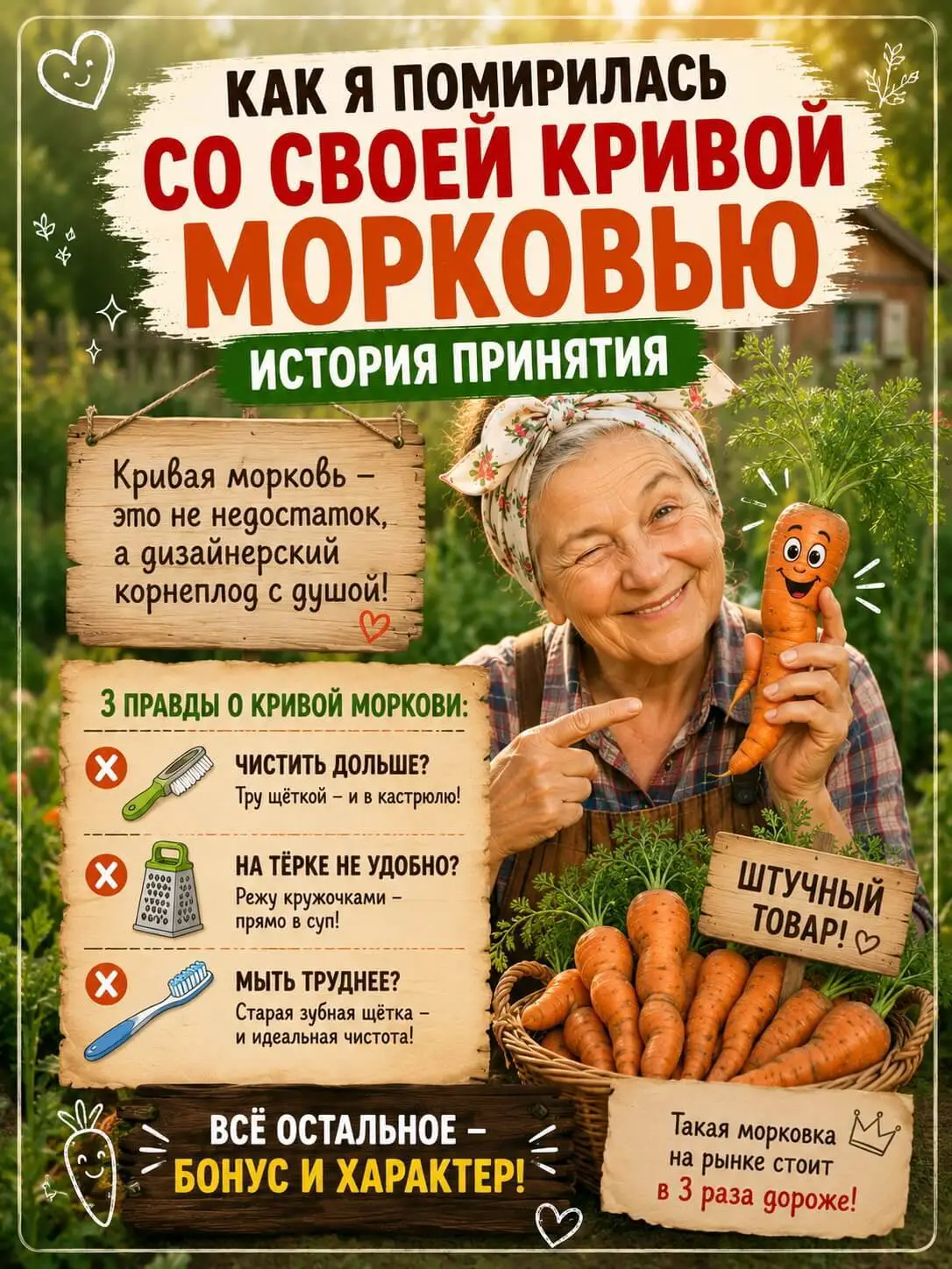 Почему моя морковь выросла кривой