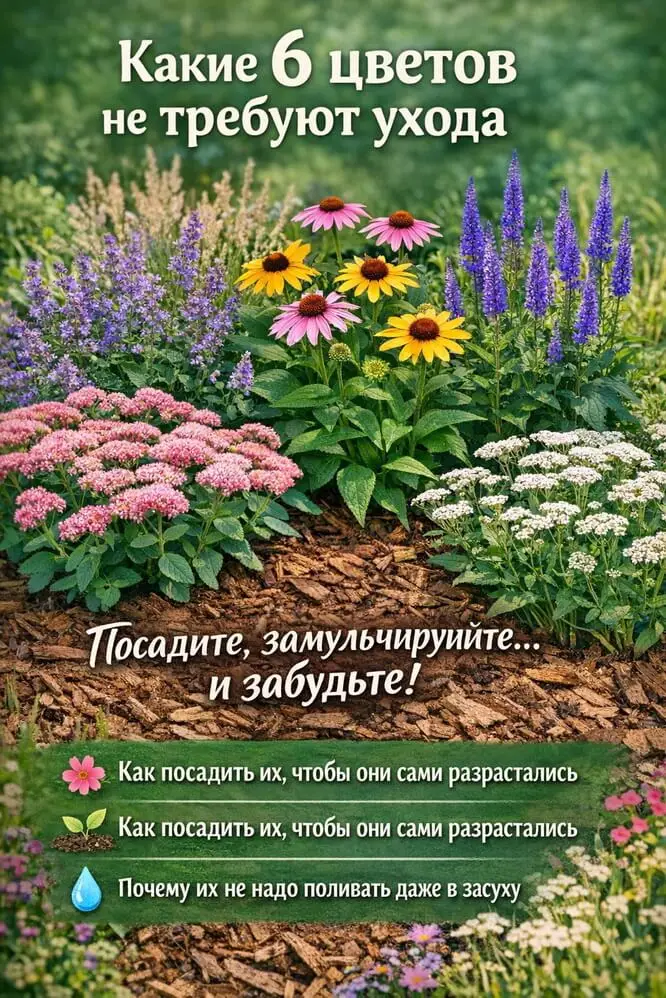 Какие 6 цветов не требуют ухода