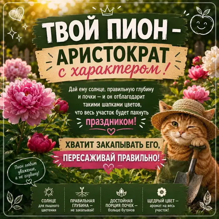 Пионы не цветут третий год? Ты закапываешь их так глубоко, что они задыхаются
