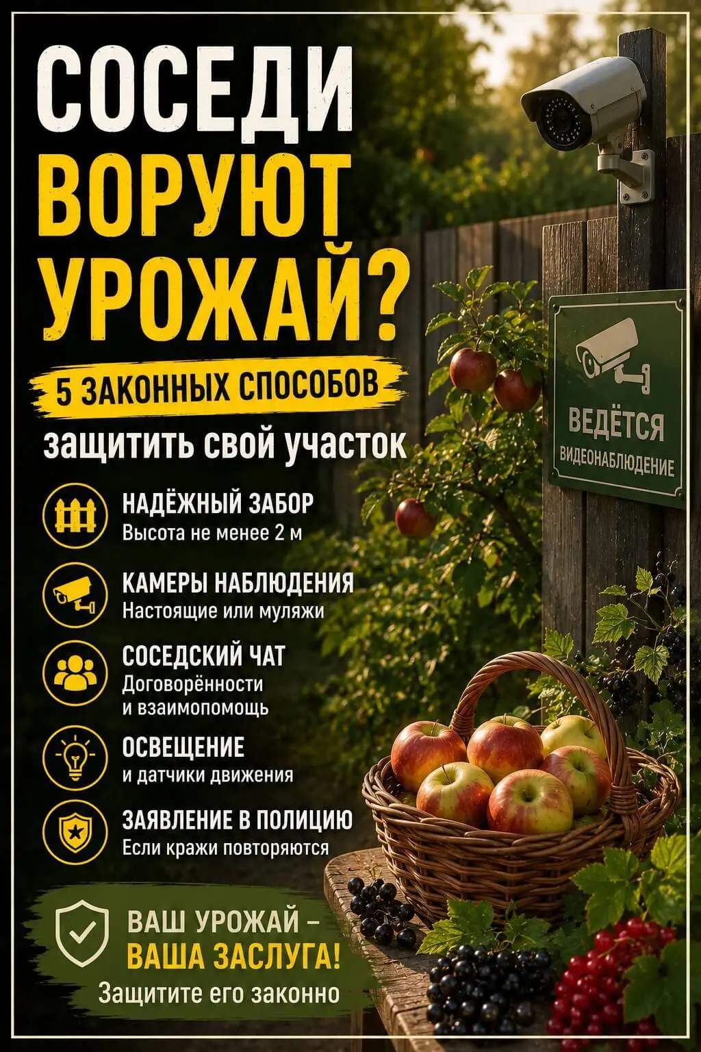 Мой чек-лист по защите участка