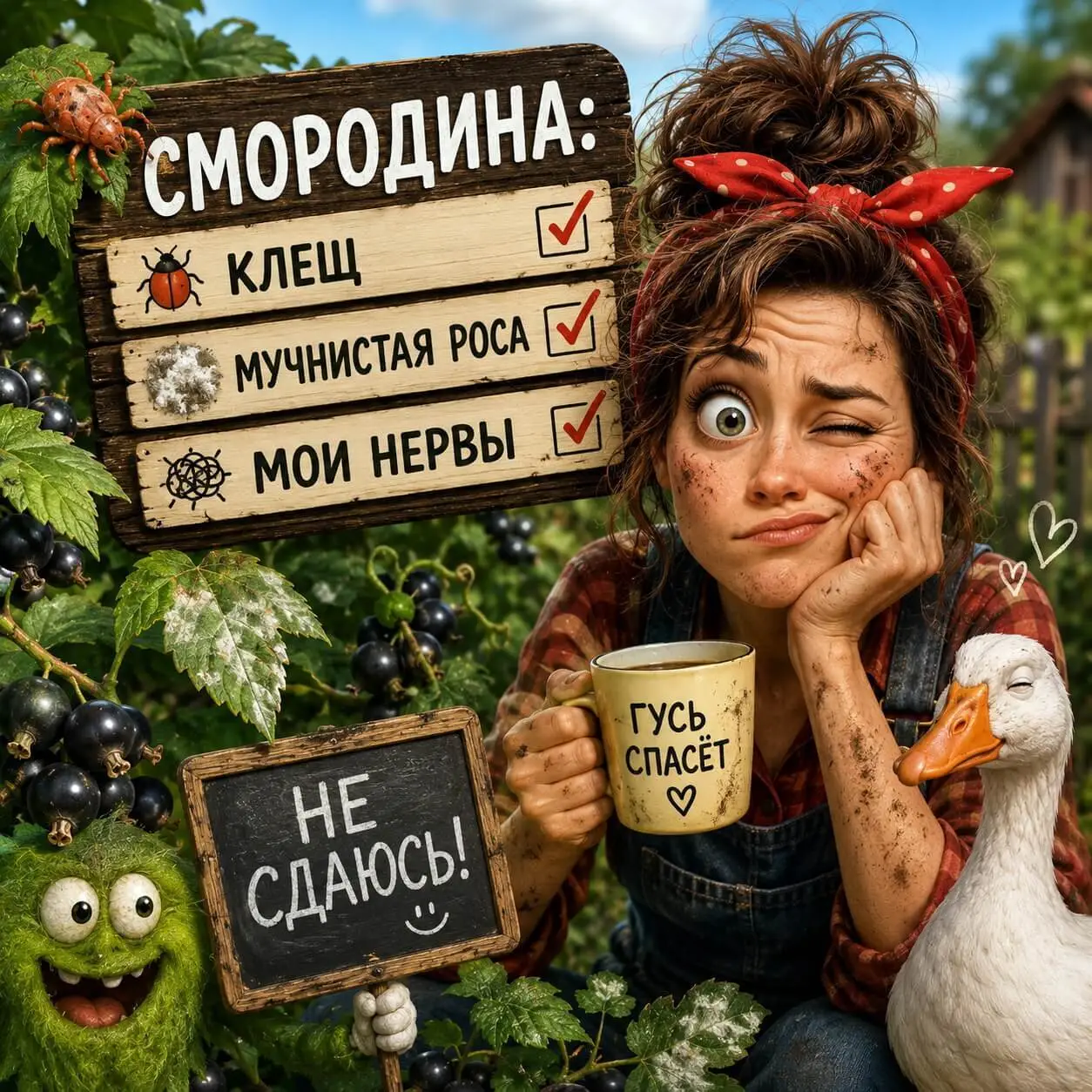 Боремся с мучнистой росой смородины