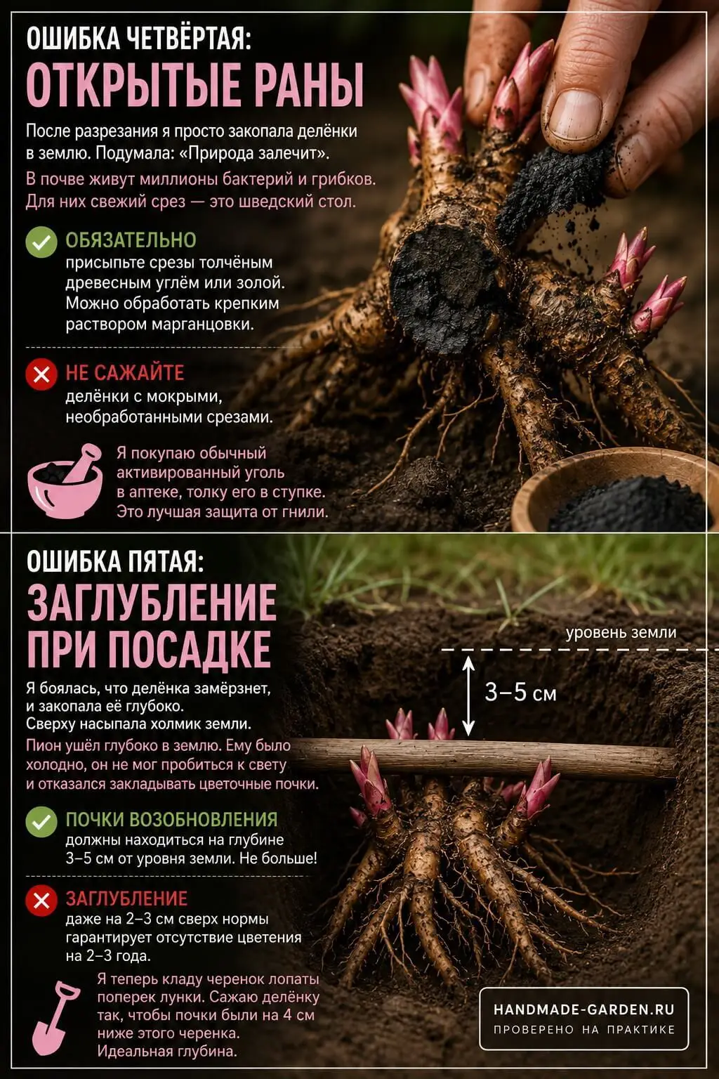 5 ошибок при делении пионов, которые губят корневище