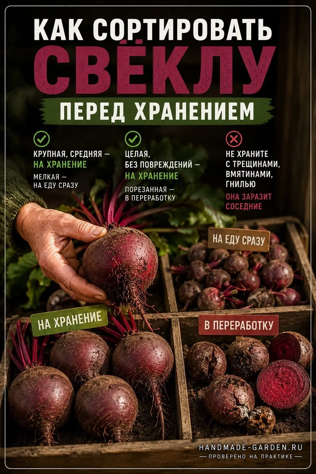 Как сортировать свёклу перед хранением
