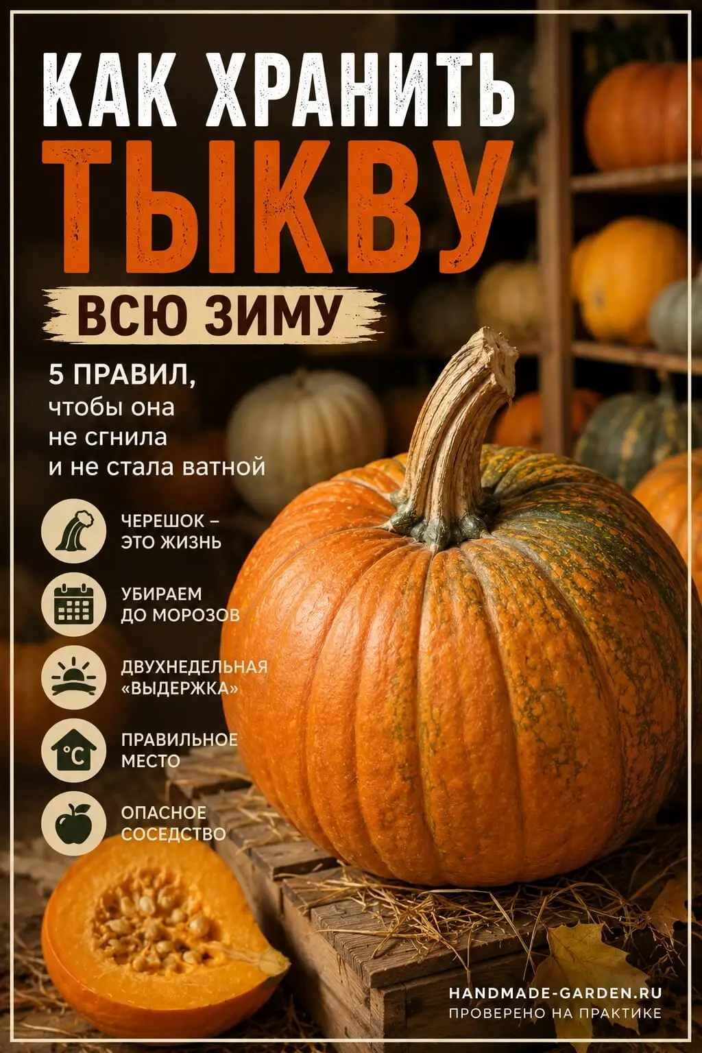 Как хранить тыкву всю зиму: 5 правил
