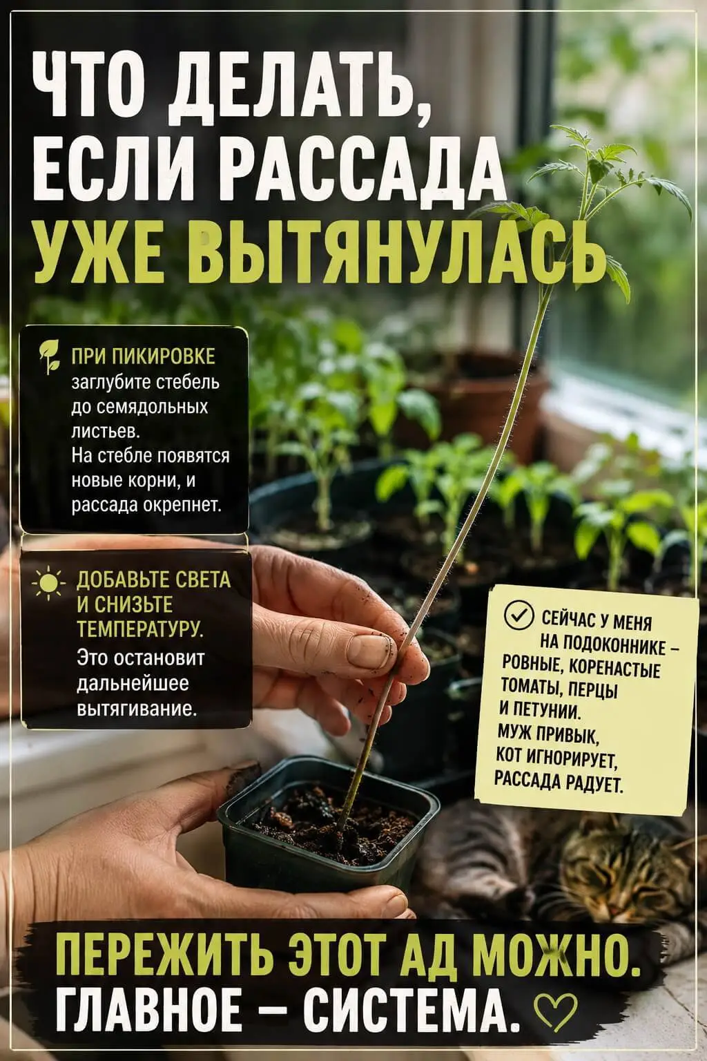 Рассада вытянулась