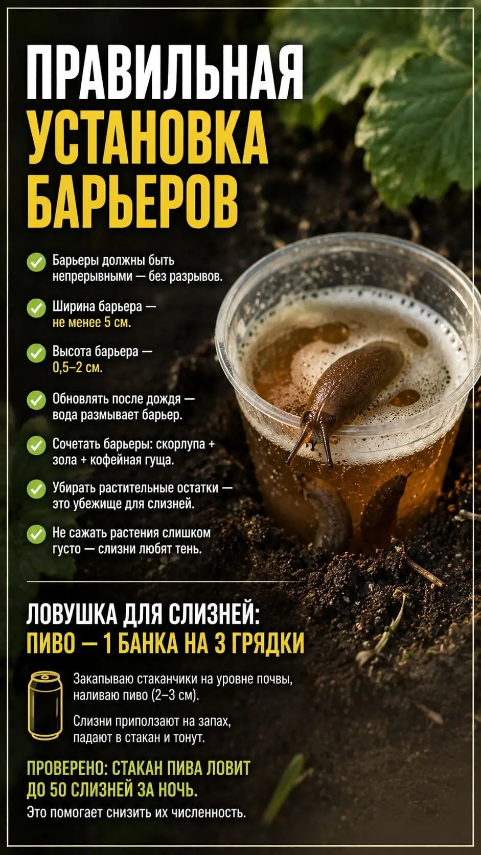 Барьеры от слизней